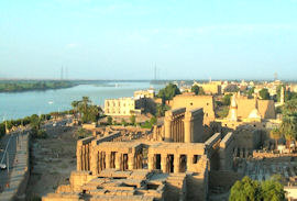 Egyptian structures along the Nile